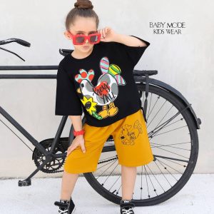 کراپ‌ و شلوارک دخترانه پنبه 